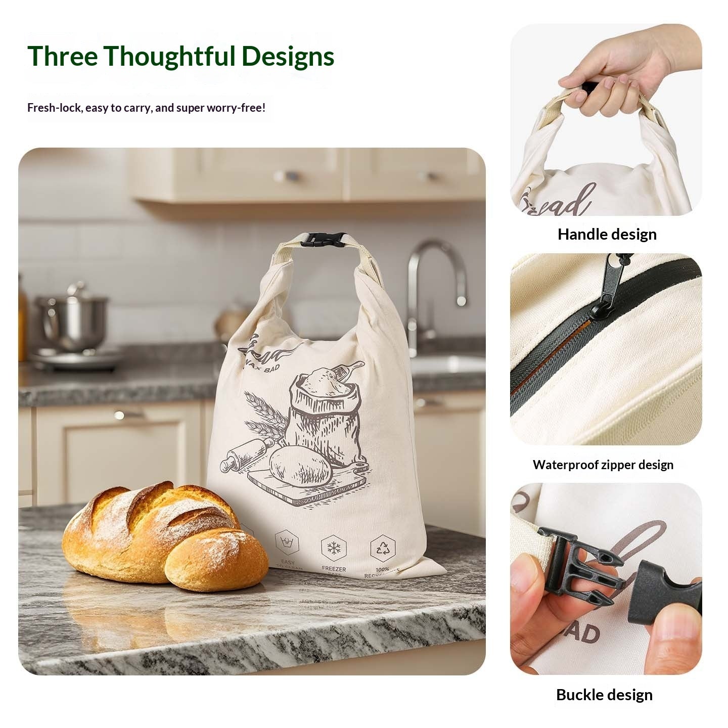 BEESWAX Buckle Bread Bag (Reusable)