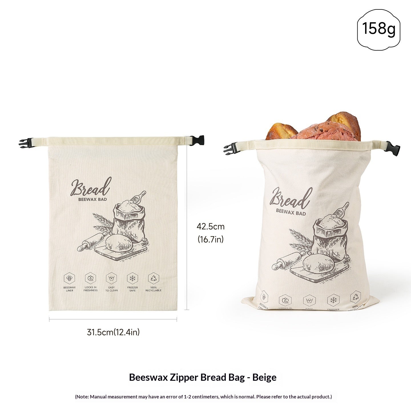 BEESWAX Buckle Bread Bag (Reusable)